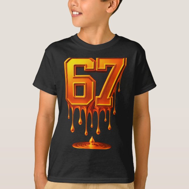 Camiseta Dripng Gold 67 Meme Respect The Drip 67 Golden Aur (Frente)