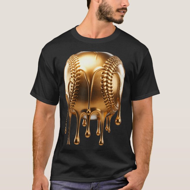 Camiseta Dripng Gold Drip Baseball Game Day Player Coach Ba (Frente)