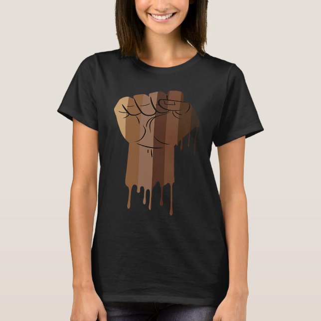 Camiseta Drippin Melanin Women Men Africa Black History Mon (Frente)