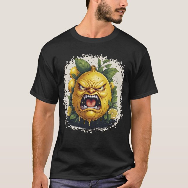 Camiseta Dripping Angry Lemon with Bold Leaves (Frente)