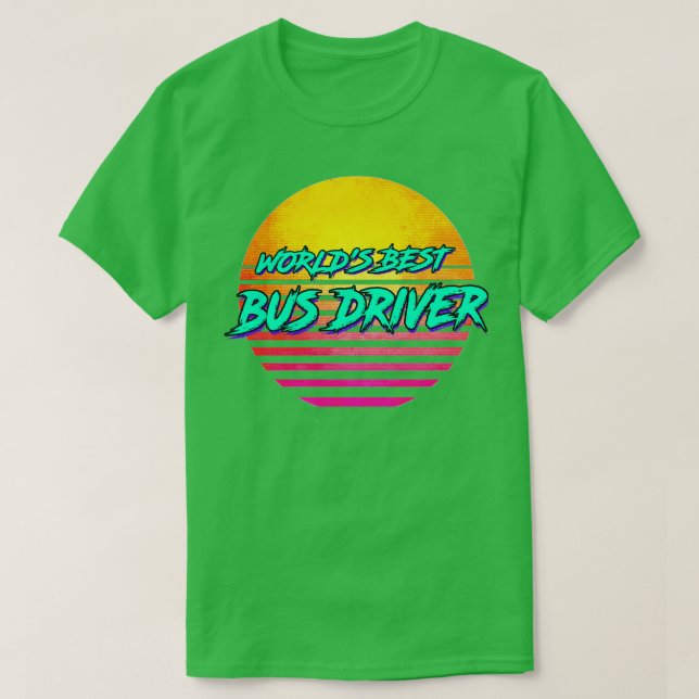 Camiseta Driver de Barramento Funny Retro 1980 Gift (Frente do Design)