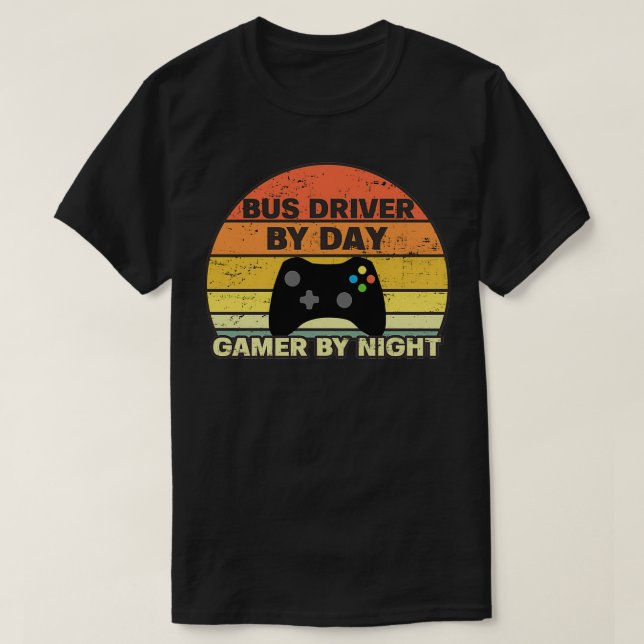 Camiseta Driver de barramento — presente para jogos 60s 70s (Frente do Design)