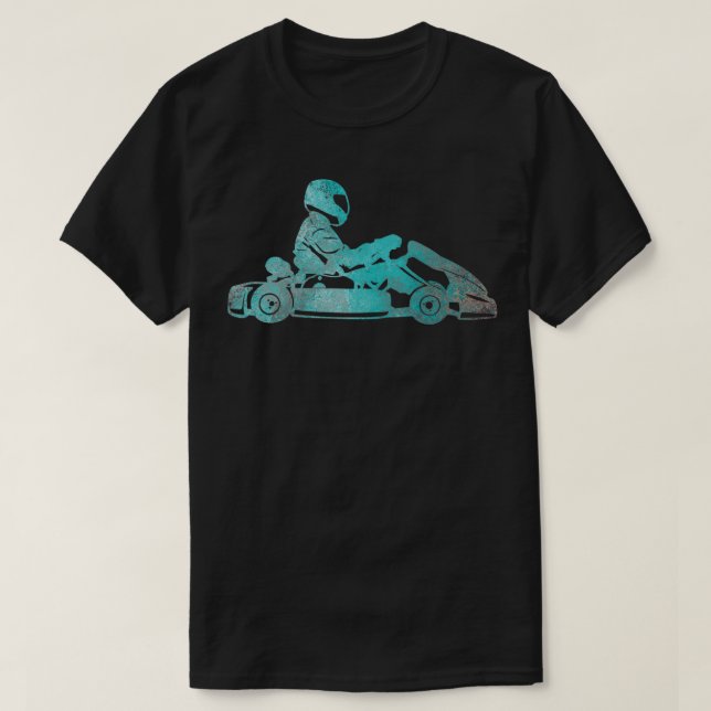 Camiseta Driver de corrida Gokart Kart Karting Retro-Presen (Frente do Design)