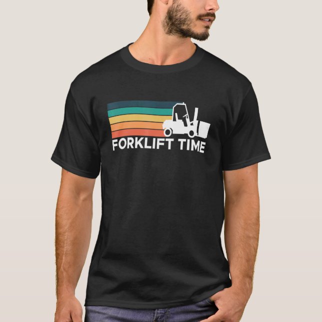 Camiseta Driver de empilhador de Tempo do Forquilhador Retr (Frente)