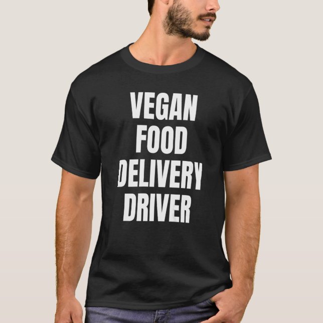 Camiseta Driver De Entrega De Comida De Vegan Simples Para  (Frente)