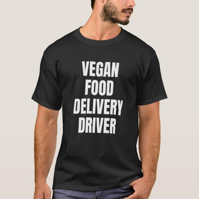 Camiseta Driver De Entrega De Comida De Vegan Simples Para  (Frente)