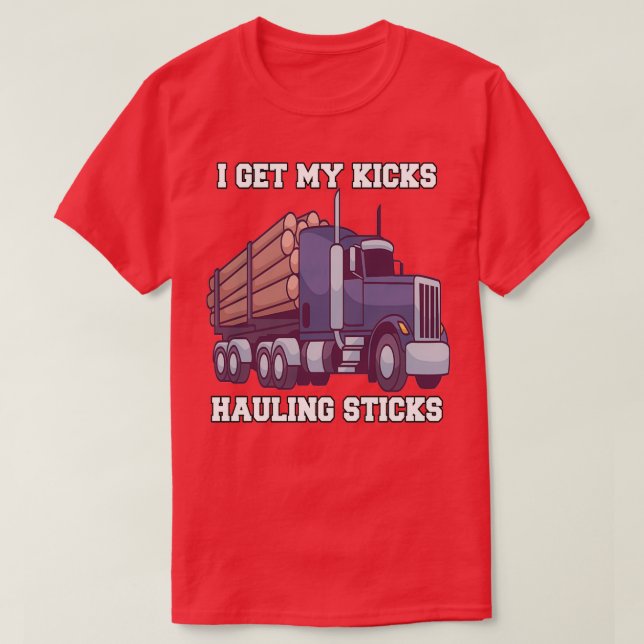 Camiseta Driver De Log Hauler Mantendo Registros Eu Recebo  (Frente do Design)