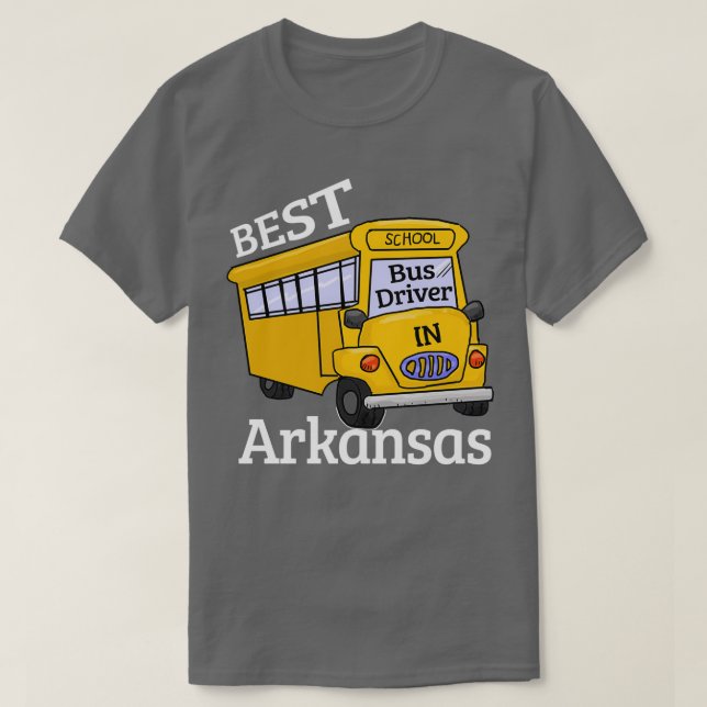 Camiseta Driver de Melhor Barramento Escolar do Arkansas (Frente do Design)