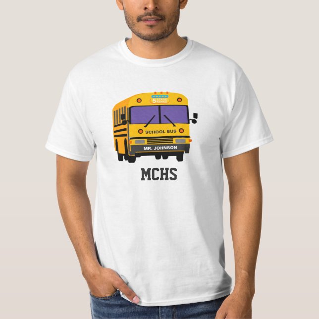 Camiseta Driver personalizado de barramento escolar de clas (Frente)