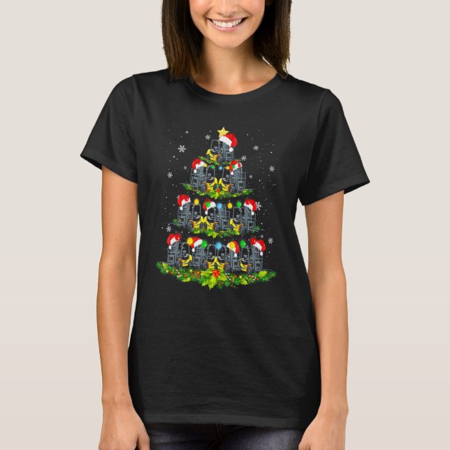 Camiseta Drivers de empilhadeira Árvore de Natal Stockin (Frente)