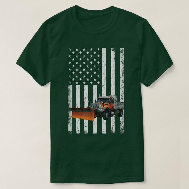 Camiseta Drivers de Snowplow de Condutor de Neve Dispersada (Frente do Design)