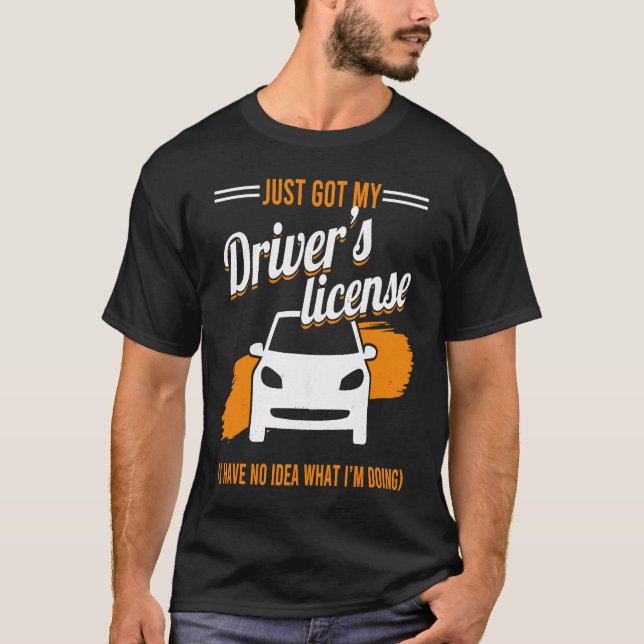 Camiseta Driving Permit Teen Driver Just Got My Driver's Li (Frente)