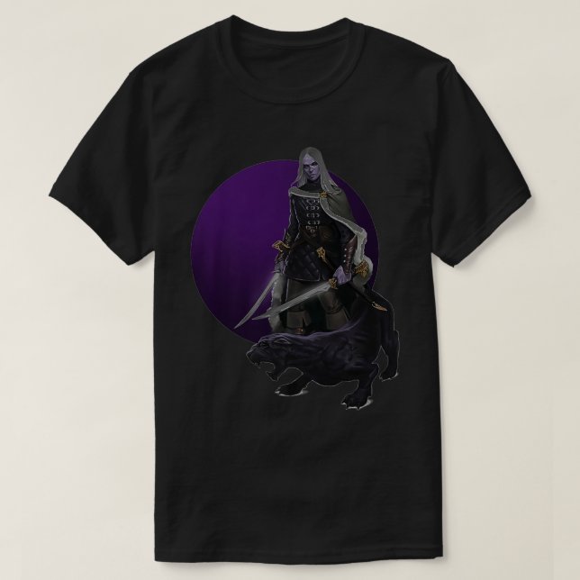 Camiseta Drizzy e Guenhwyvar Realms Esquecidos Fan art sun (Frente do Design)