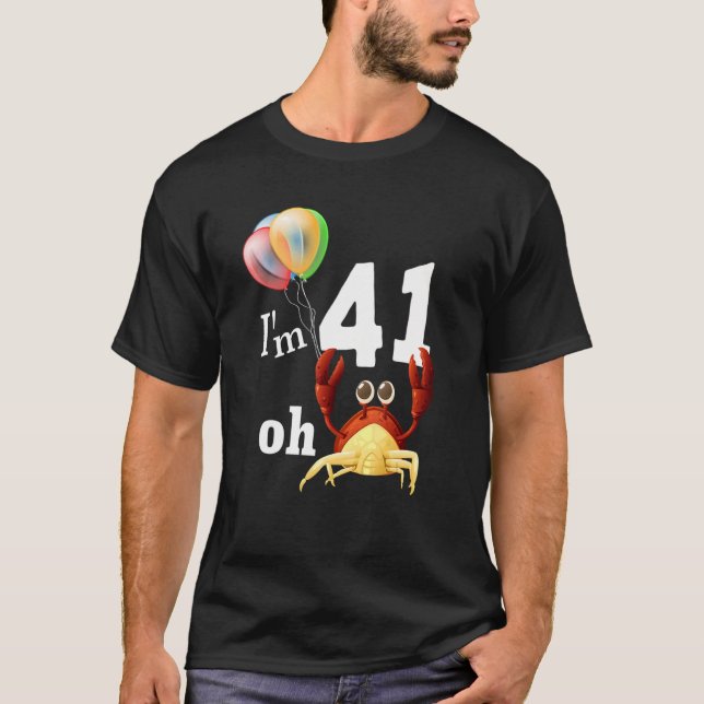 Camiseta Droga, Eu Tenho 41 Anos, 41 ruas, Humor Caranguejo (Frente)