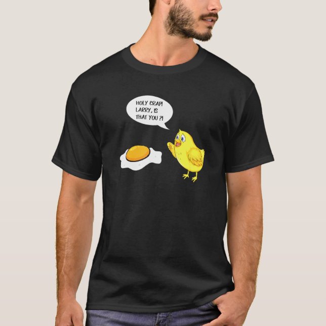 Camiseta Droga Santa Larry É Você - Piada de Galinha (Frente)
