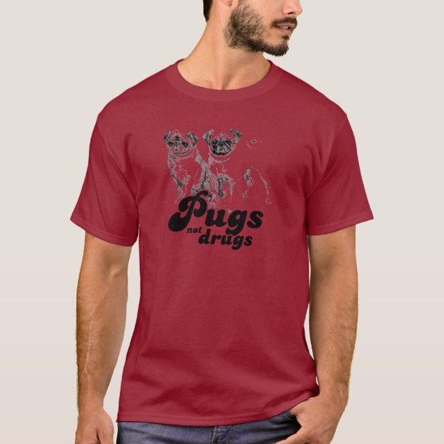 CAMISETA DROGAS DOS PUGS NÃO (Frente)