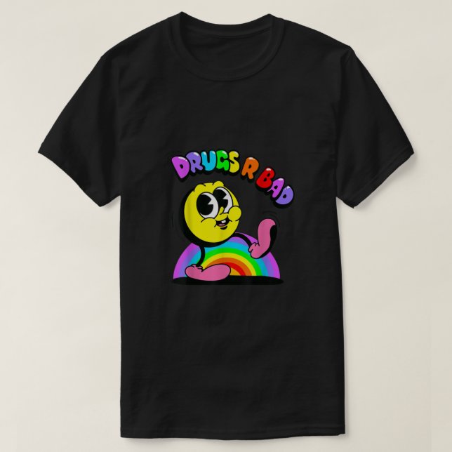 Camiseta Drogas ou Drogas Engraçadas São Arco-Íris Ruins (Frente do Design)