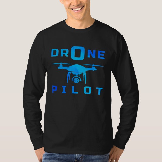 Camiseta Drone Gráfico Retro Voador Quadricóptero Piloto RC (Frente)