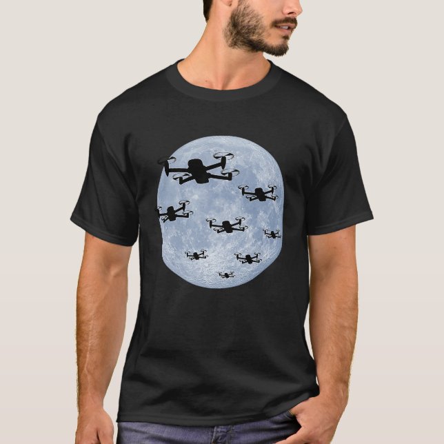 Camiseta Drone Pilot Drones Swarm Drone Shoal Moon (Frente)
