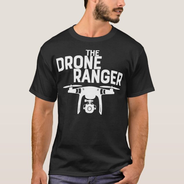 Camiseta Drone Ranger Engraçado Drone Voando Premium (Frente)
