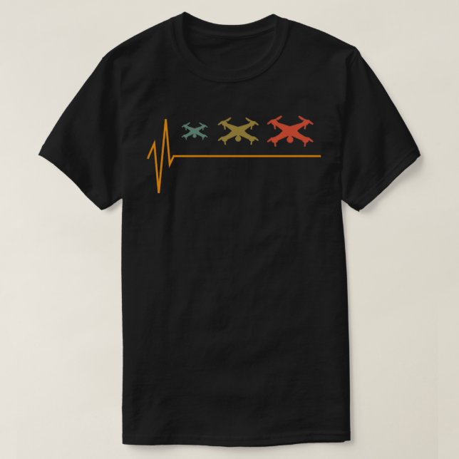 Camiseta Drone Retro Heartbeat (Frente do Design)