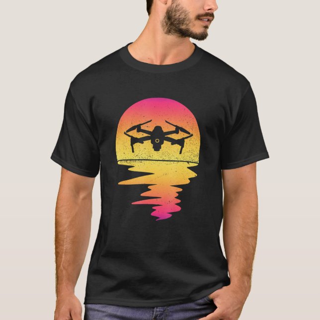 Camiseta Drone Voa Para O Piloto Do Drone Sunset (Frente)