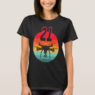 Camiseta Drones do Controle Remoto Retroativo aniversário d