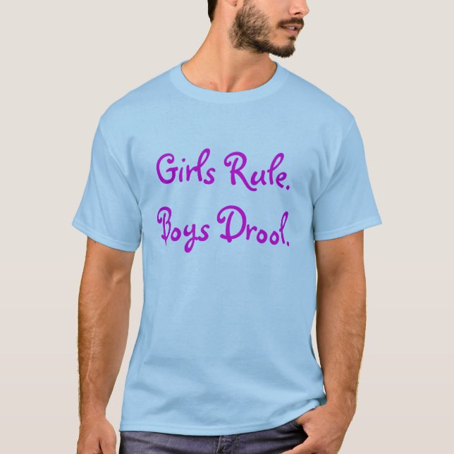 Camiseta Drool. das meninas Rule.Boys (Frente)