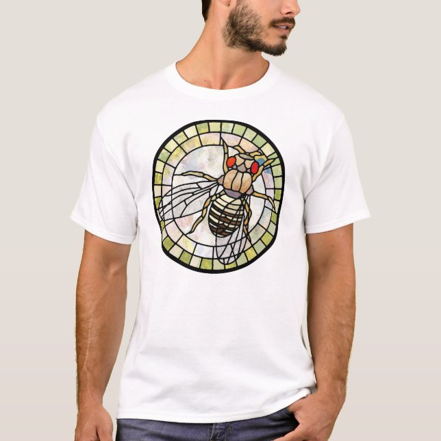 Camiseta Drosófila do vitral (mosca de fruta) (Frente)
