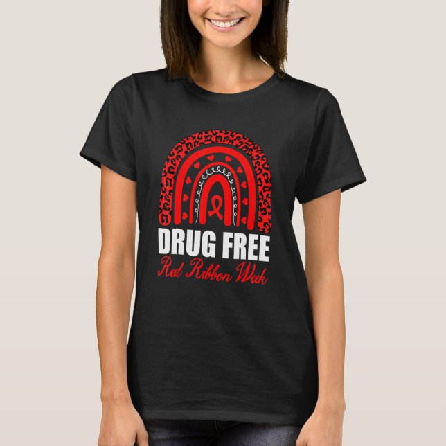 Camiseta Drug Free Red Ribbon Week Awareness Say No To Drug (Frente)