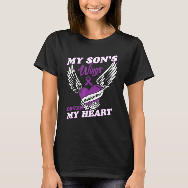 Camiseta Drug Overdose Awareness Purple Ribbon (Frente)