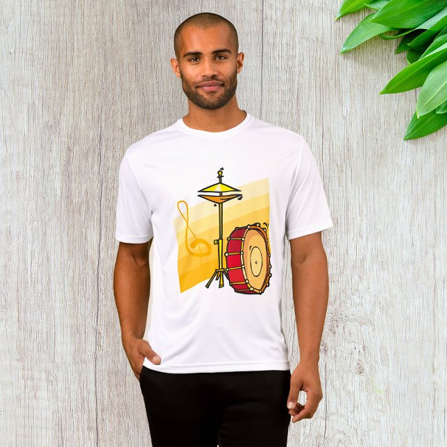 Camiseta Drum and Cymbal Music Percussion Art (Criador carregado)