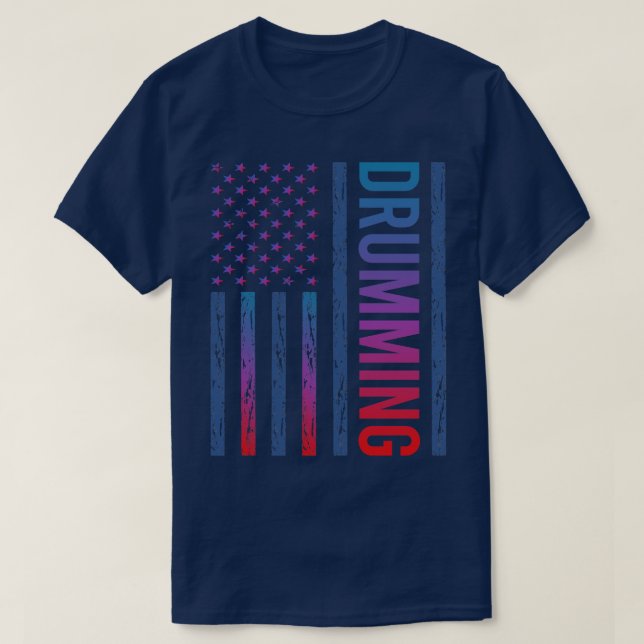 Camiseta Drum Drummer Drummer com Sinalizador de Gradação (Frente do Design)