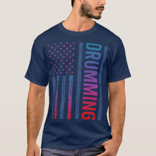 Camiseta Drum Drummer Drummer com Sinalizador de Gradação