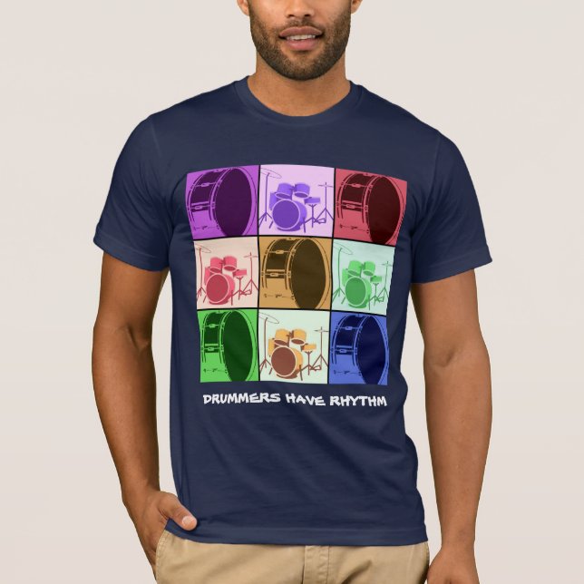 Camiseta Drum e Drum Set Mod Dark Shirt Pop Art (Frente)