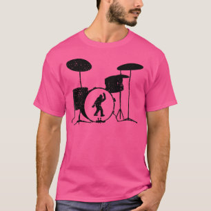 Camiseta Drum Kit Grande Pé Sinal de Paz Bass Drum Música D
