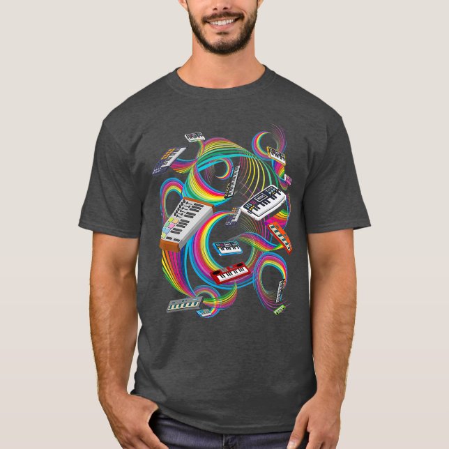 Camiseta Drum Machine Music Producer Synth for Men (Frente)