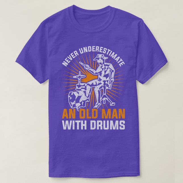 Camiseta Drum Musical Retirement Dift Old Man Drummer (Frente do Design)