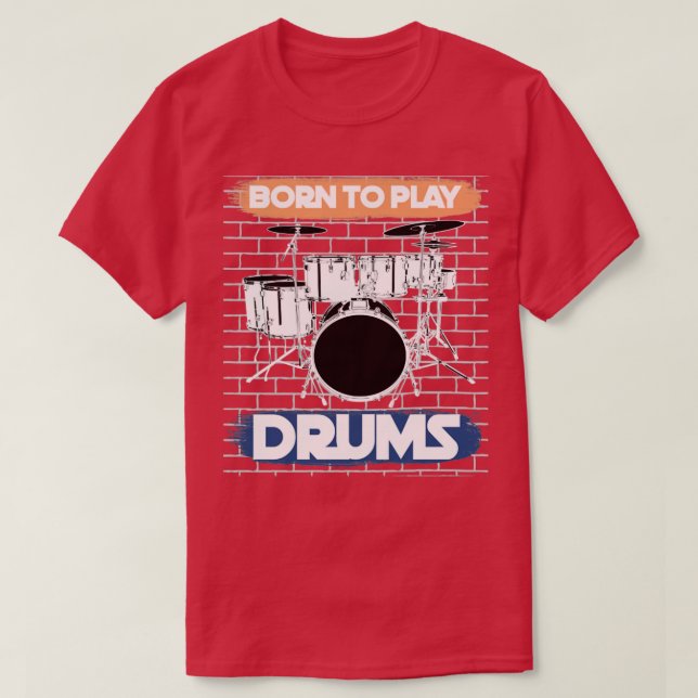 Camiseta Drum Set Drummer Musical Instruments Drums (Frente do Design)