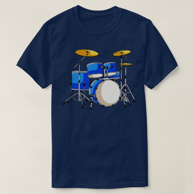Camiseta Drum Set Drummer Rock (Frente do Design)