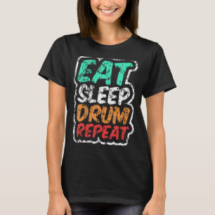 Camiseta Drum Set Drumsticks Drummer Musical Distres