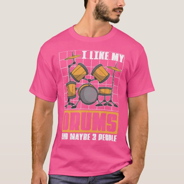 Camiseta Drum Set Funny Drummer Instrumento Musical Percuss (Frente)