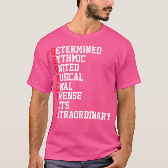 Camiseta Drumline de Tambores de Banda Marcado (Frente)