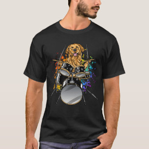 Camiseta Drummer Cachorro Tocando Drum Men T-Shirt