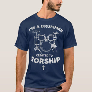 Camiseta Drummer Criado ao presente da Fé Cristã Culto