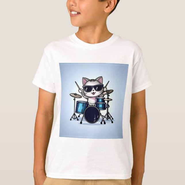 Camiseta Drummer de Gato legal (Frente)