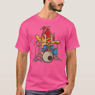 Camiseta Drummer Do Hotdog Mostra Tambor E Percussionista M
