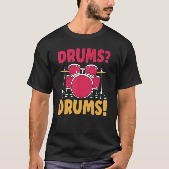 Camiseta Drummer Drum Set Percussion Music Rock Musico Dr. (Frente)