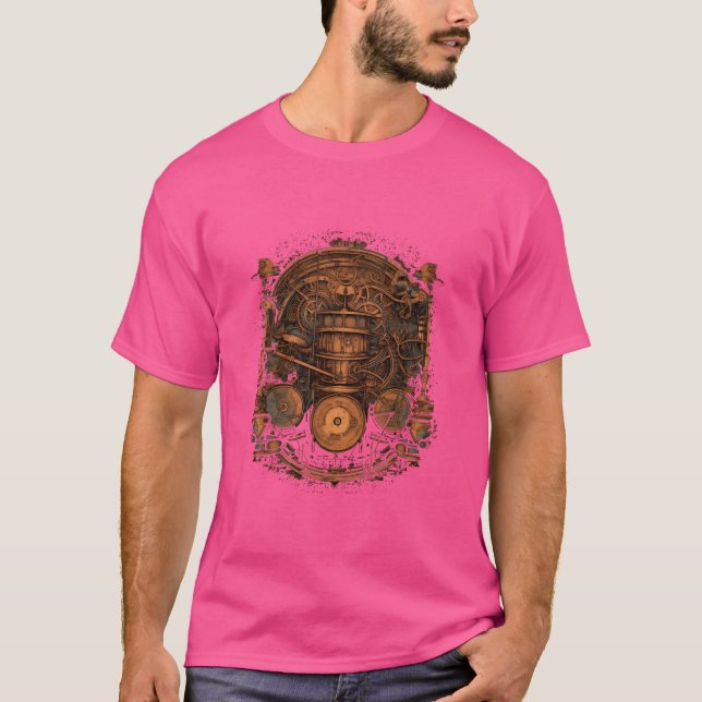 Camiseta Drummer Drum Set Steampunk Drumset Drumming Drums  (Frente)