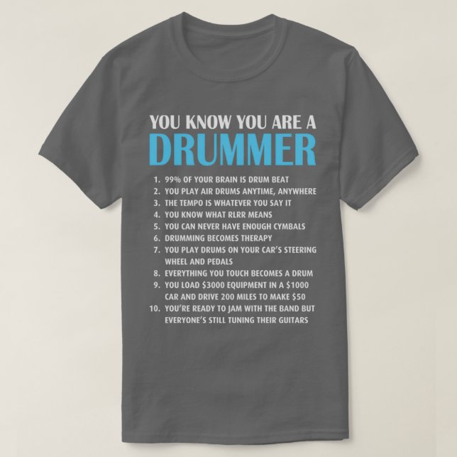 Camiseta Drummer Drummer - Drumsticks Presente (Frente do Design)